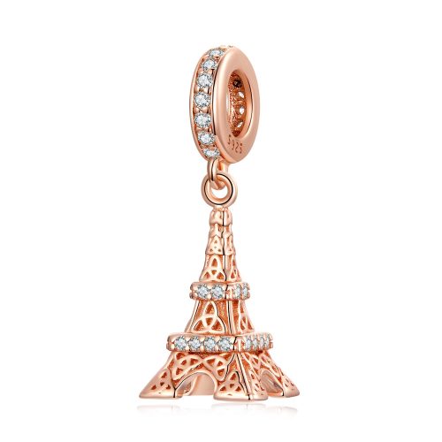 Eiffel Torony Rose gold ezüst függő charm