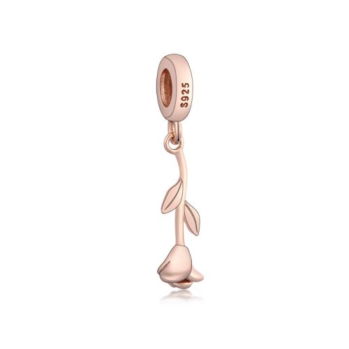 Rose gold rózsa ezüst függő charm