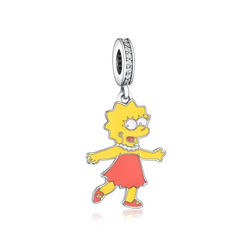 Lisa Simpson ezüst függő charm