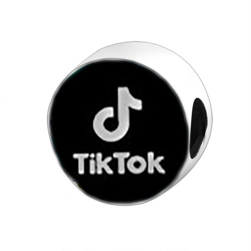 Tiktok ezüst gömb charm